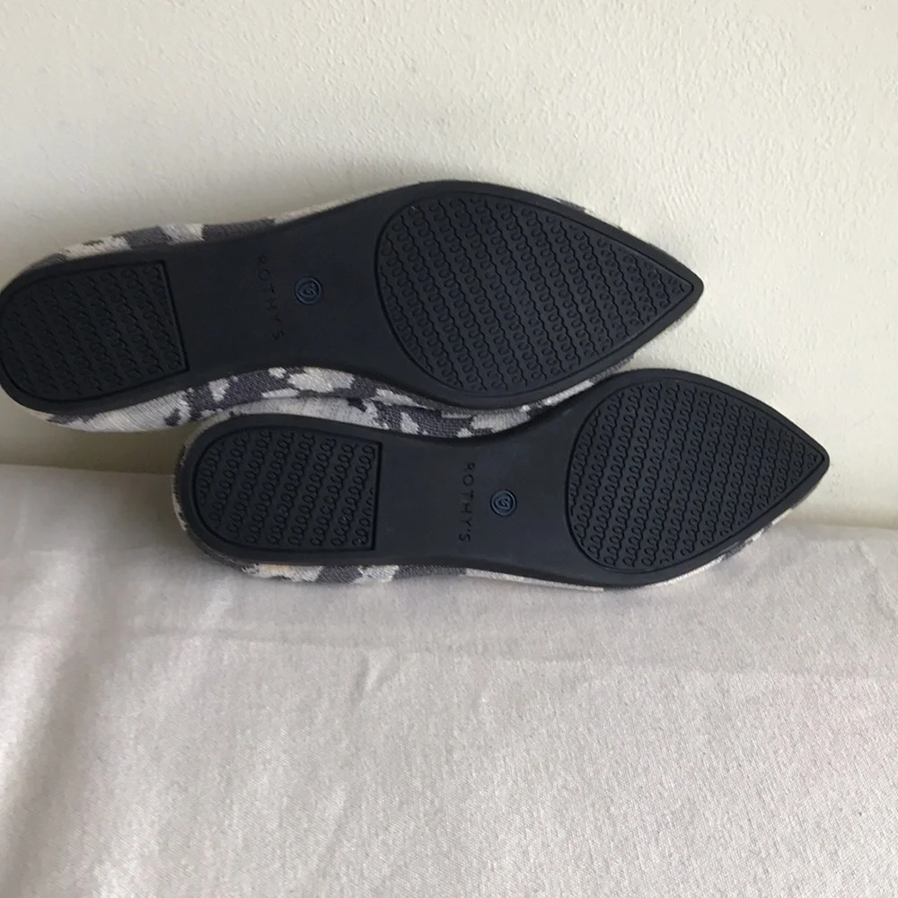 Rothy’s Size 7.5 The Point retired print Ash grey camo pointed toe flat shoe - Picture 10 of 13